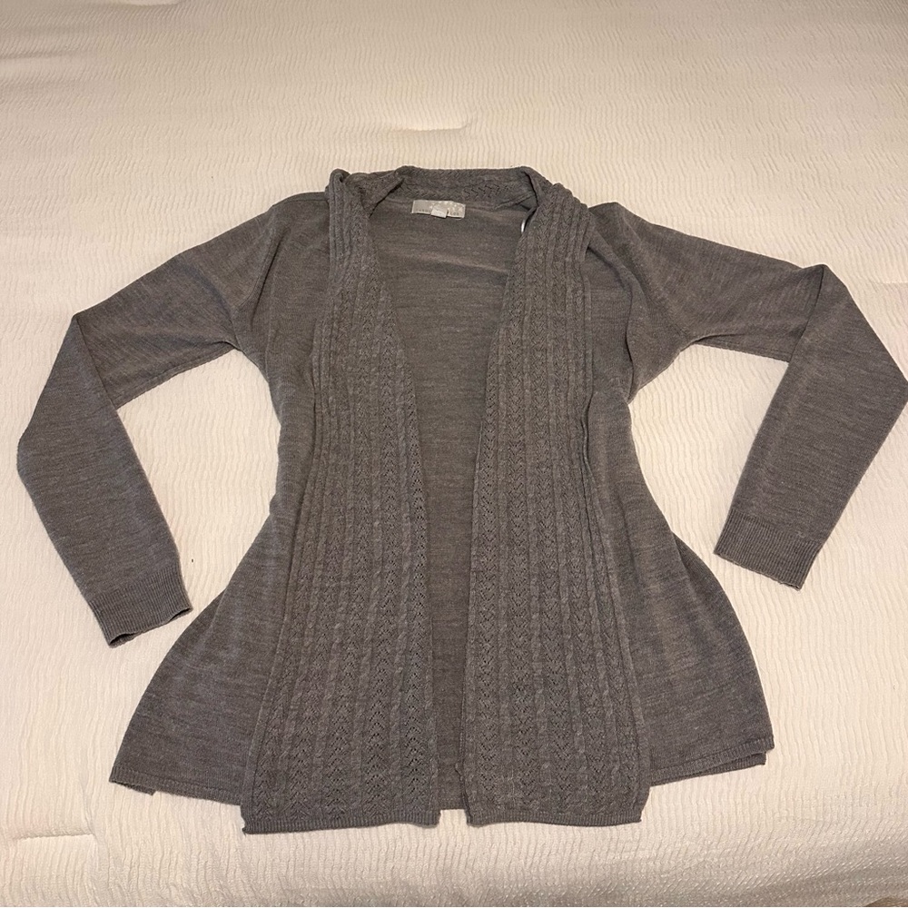 Carolyn Taylor Charcoal Women's Open Front Cardigan